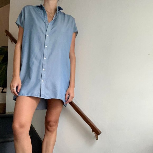 ZARA BUTTON UP T-SHIRT DRESS - Picture 1 of 2